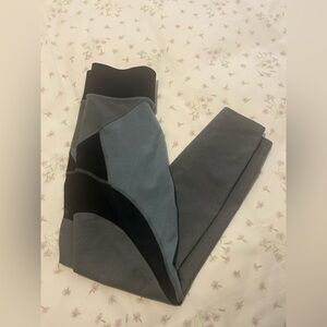 MICHI Black Green and Gray Leggings with mesh. Size Small